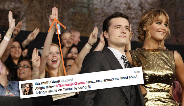 The Hunger Games three finger salute...